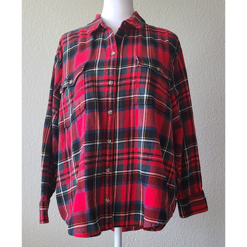 Old Navy Checked Women's The Boyfriend Shirt Button Up Sz Medium Petite Preppy